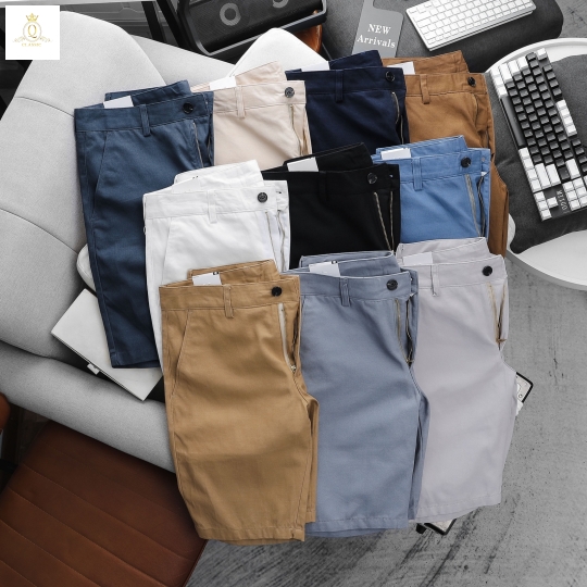 Quần short dây kéo giãn vải Hàn Quốc
